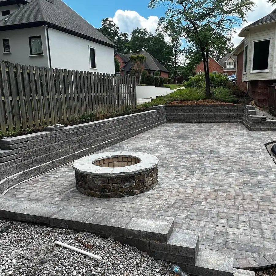 Custom paver patio and landscaping